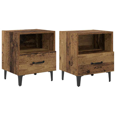 vidaXL Nachttisch 2 pcs Altholz 40 x 35 x 47,5 cm Holzwerkstoff
