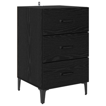 vidaXL Nachttisch Schwarz Eichen-Optik 40 x 40,5 x 66 cm Holzwerkstoff
