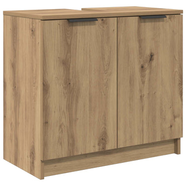 vidaXL Badezimmerschrank mit Tür Artisan-Eiche 64,5 x 33,5 x 59 cm