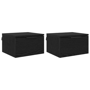 vidaXL Nachttisch 2 pcs Schwarz Eichen-Optik 34 x 30 x 20 cm