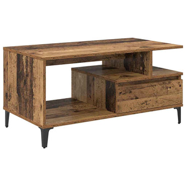 vidaXL Couchtisch mit Schubladen Altholz 90 x 49 x 45 cm Holzwerkstoff
