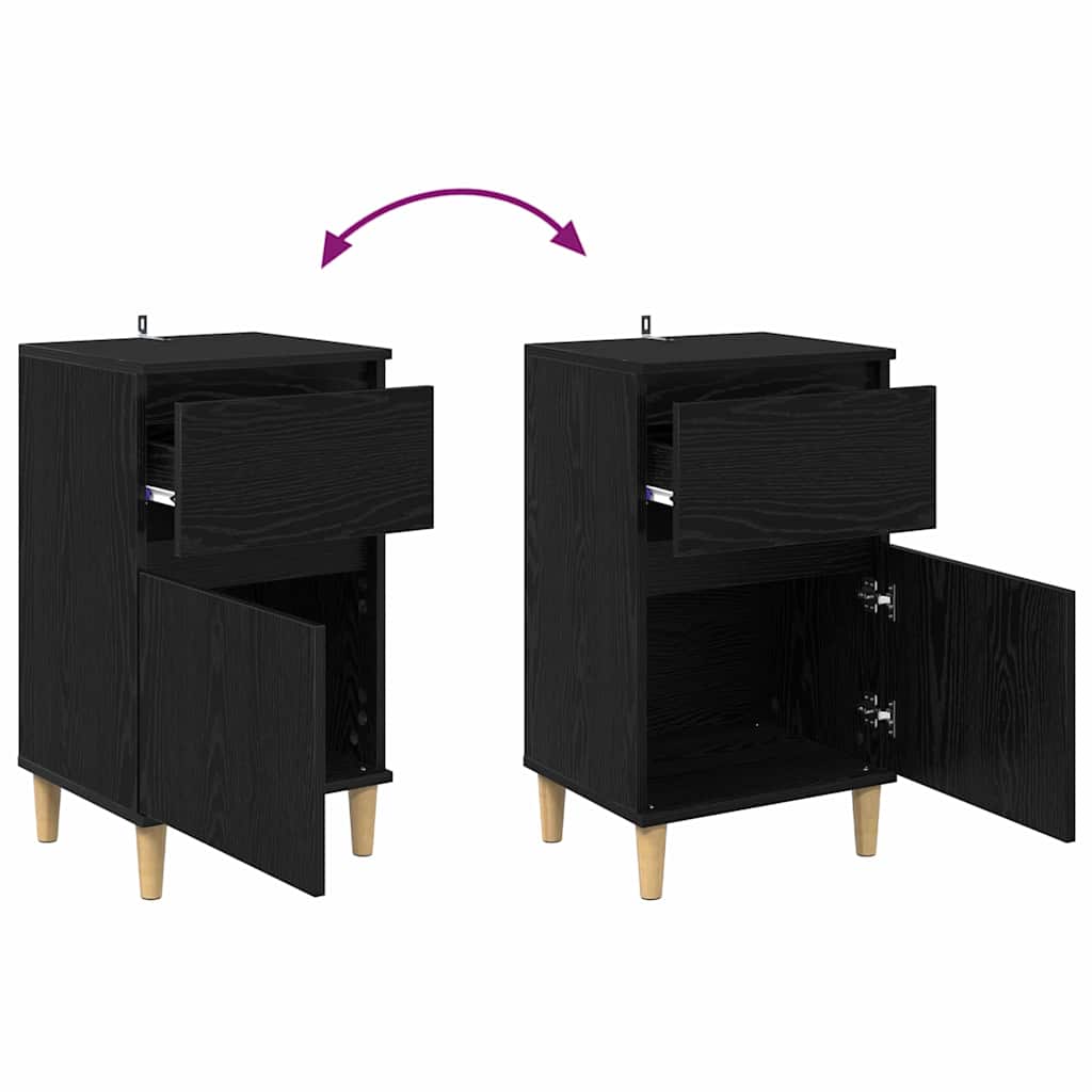 vidaXL Nachttisch Schwarz Eichen-Optik 40 x 35 x 70 cm Holzwerkstoff