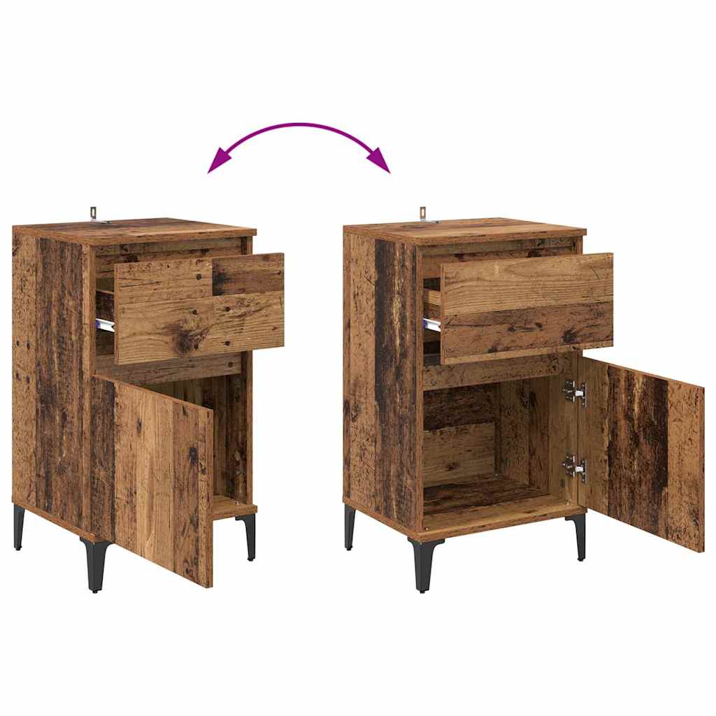 vidaXL Nachttisch mit Schubladen Altholz 40 x 35 x 70 cm Holzwerkstoff
