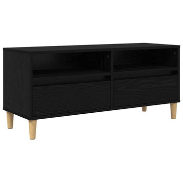 vidaXL Meuble TV Noir aspect chêne 100 x 34,5 x 44,5 cm