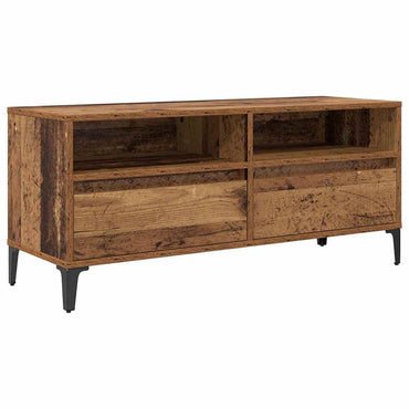vidaXL Meuble TV en bois de récupération 100 x 34,5 x 44,5 cm Bois d'ingénierie et fer