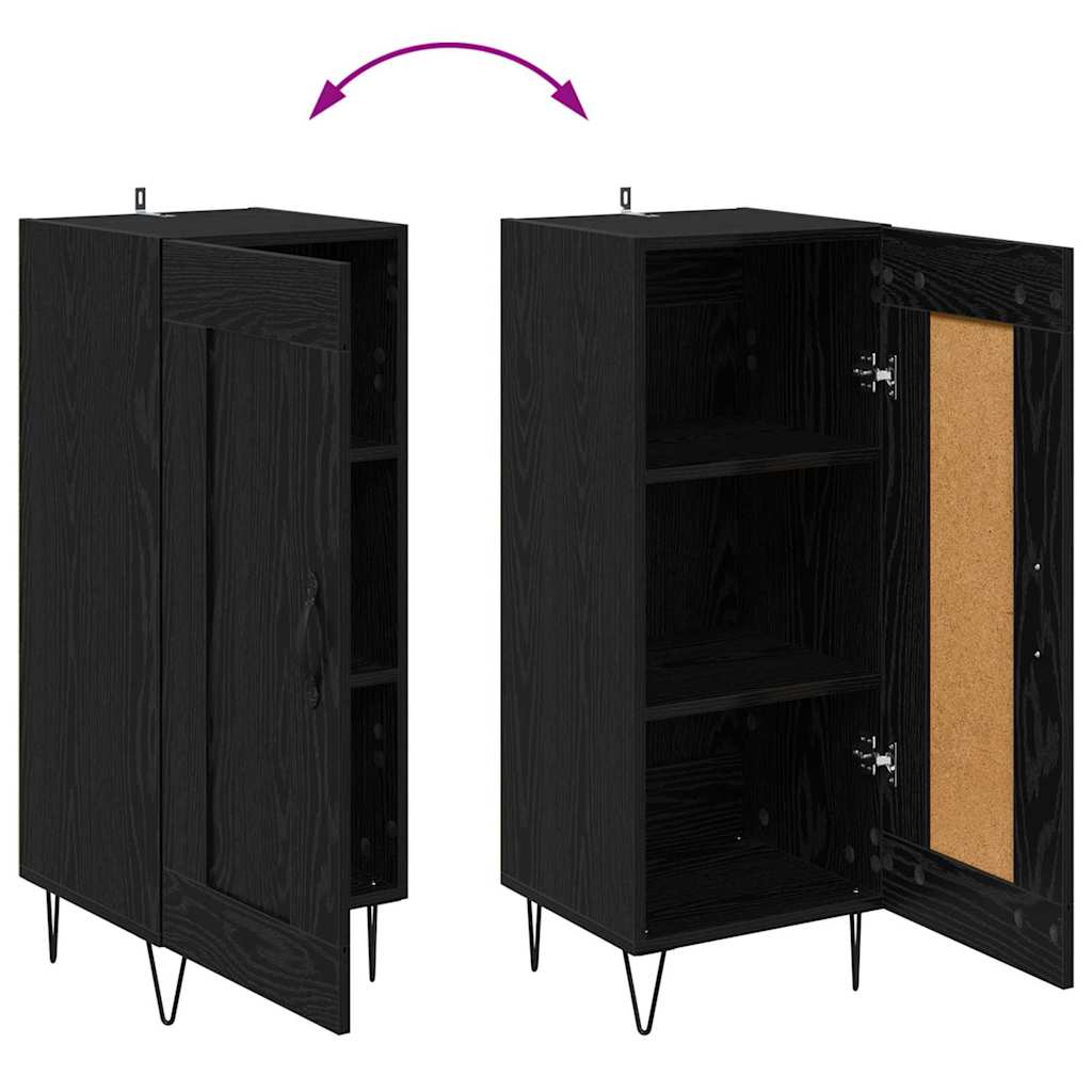 vidaXL Sideboard Schwarz Eichen-Optik 34,5 x 34 x 90 cm
