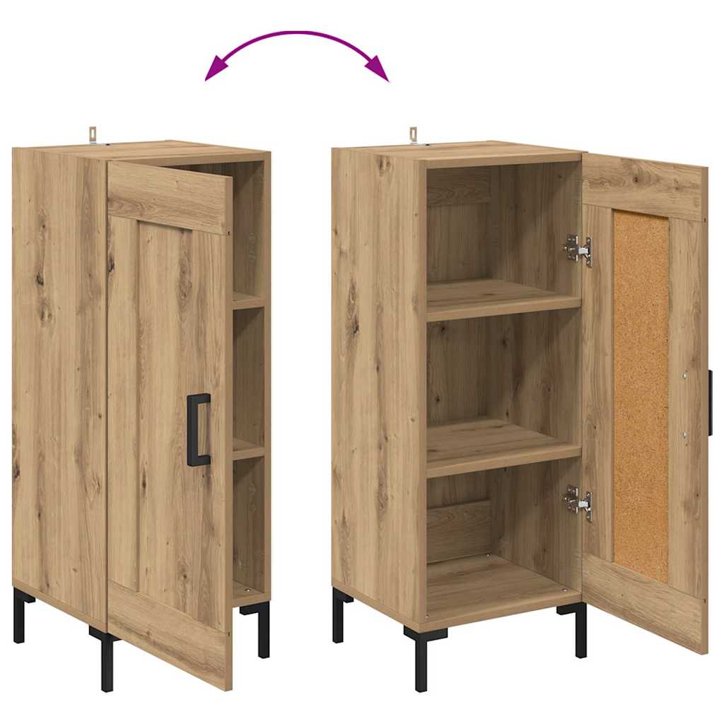 vidaXL Sideboard Olden Artisan-Eiche 34,5 x 34 x 90 cm