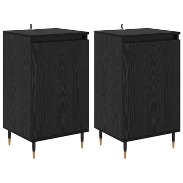 vidaXL Sideboard 2 pcs Schwarz Eichen-Optik 40 x 35 x 70 cm