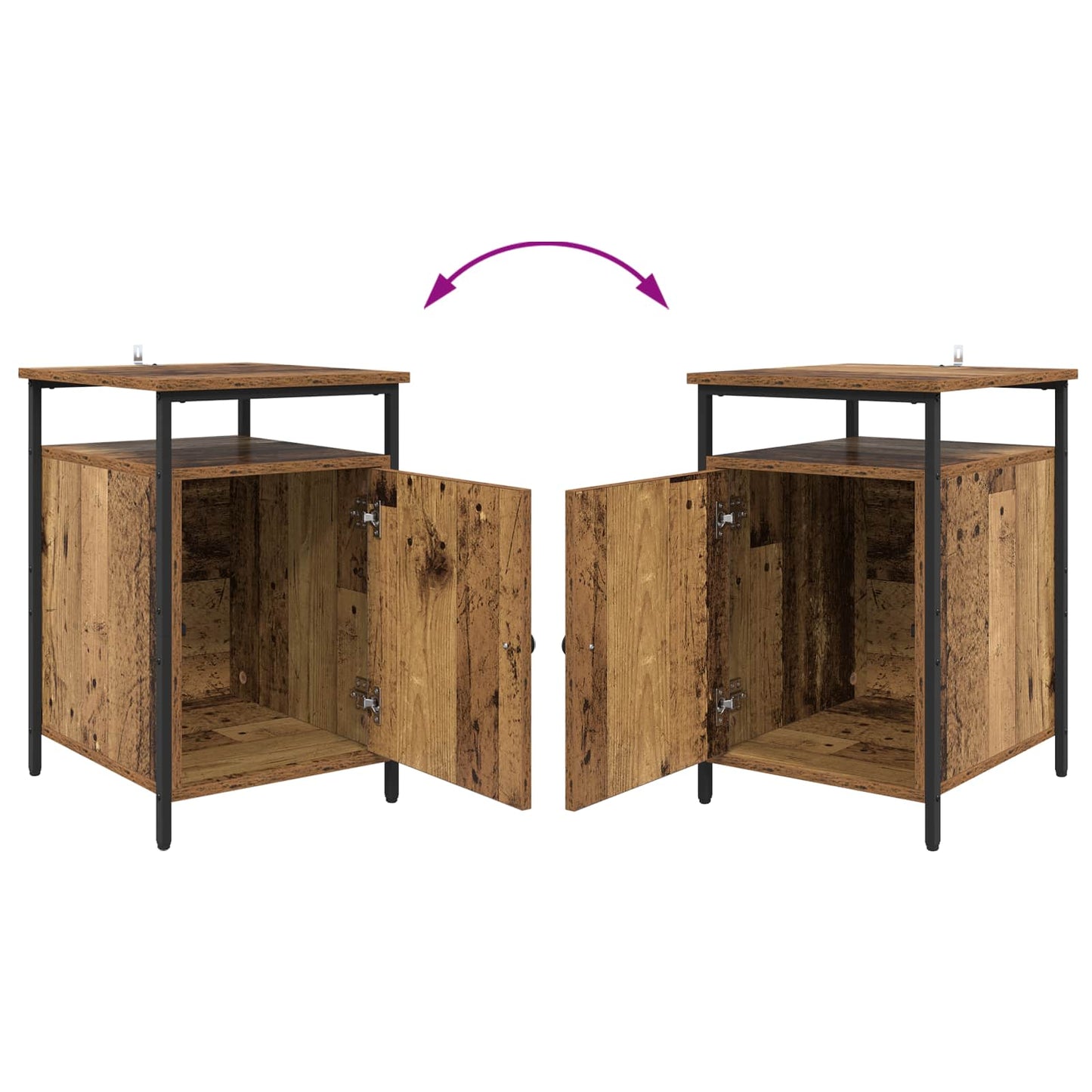 vidaXL Nachttisch Altholz 40 x 42 x 60cm Holzwerkstoff