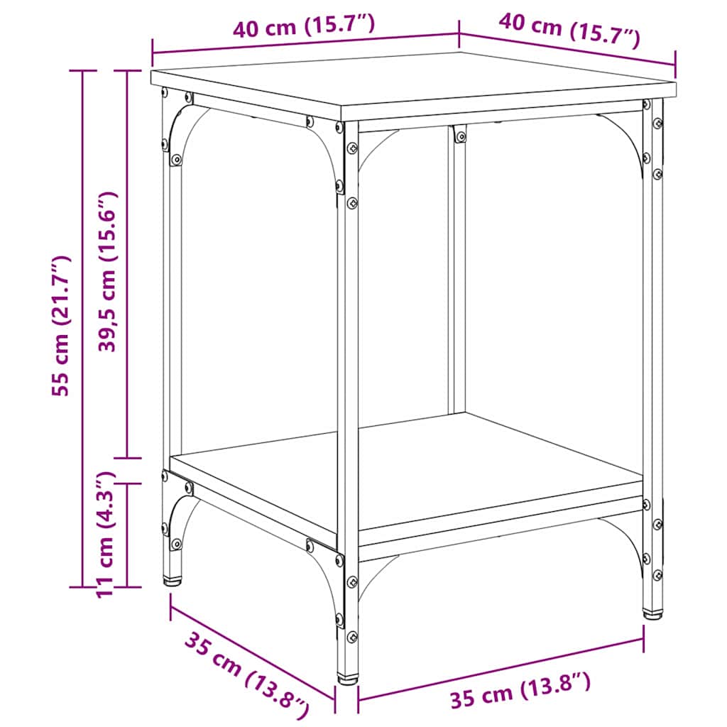 vidaXL Couchtisch Altholz 40 x 40 x 55 cm Holzwerkstoff