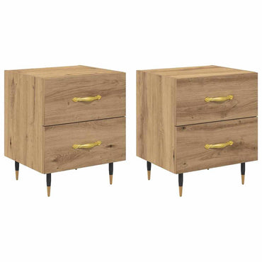vidaXL Nachttisch 2 pcs Artisan-Eiche 40 x 35 x 47,5 cm Holzwerkstoff