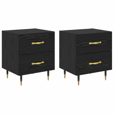 vidaXL Nachttisch 2 pcs Schwarz Eichen-Optik 40 x 35 x 47,5 cm