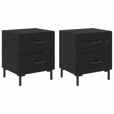 vidaXL Nachttisch 2 pcs Schwarz Eichen-Optik 40 x 35 x 47,5 cm
