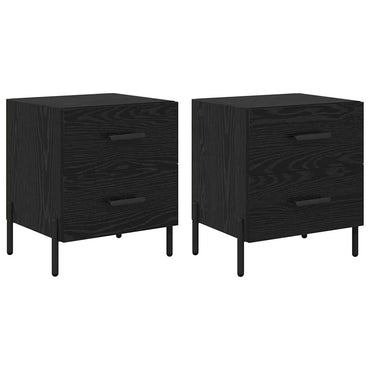 vidaXL Nachttisch 2 pcs Schwarz Eichen-Optik 40 x 35 x 47,5 cm