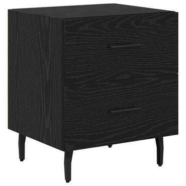 vidaXL Table de chevet Noir aspect chêne 40 x 35 x 47,5 cm Bois d'ingénierie