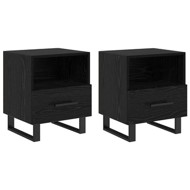 vidaXL Nachttisch 2 pcs Schwarz Eichen-Optik 40 x 35 x 47,5 cm