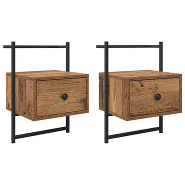 vidaXL Nachttisch 2 pcs Altholz 35 x 30 x 51 cm Holzwerkstoff