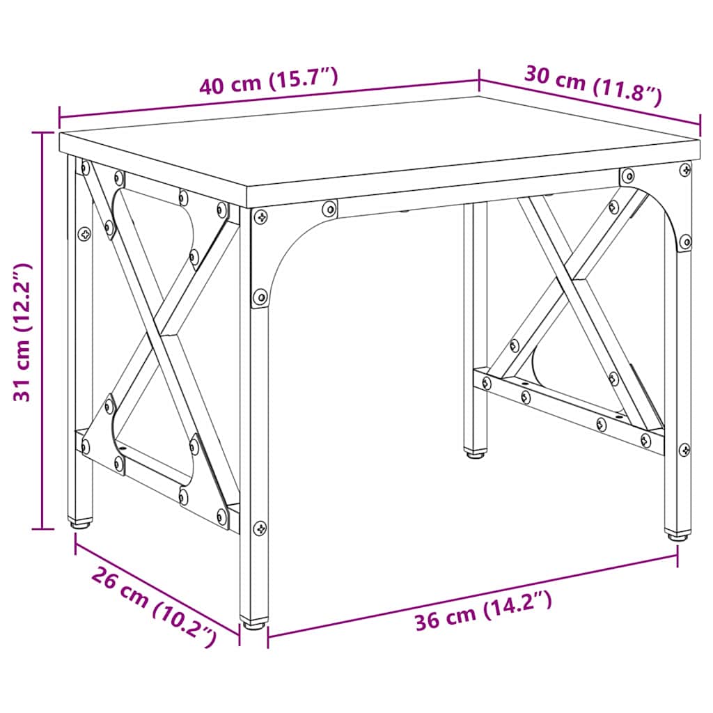 Druckerständer Altholz 40 x 30 x 31 cm Holzwerkstoff
