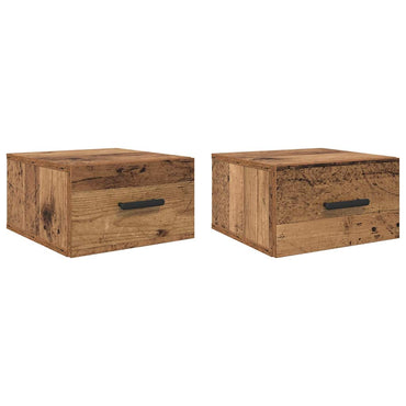 vidaXL Table de chevet 2 pcs bois de récupération 35 x 35 x 20 cm bois d'ingénierie