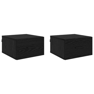 vidaXL Nachttisch 2 pcs Schwarz Eichen-Optik 35 x 35 x 20 cm