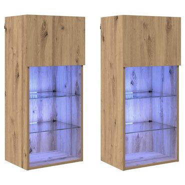 vidaXL Meubles TV muraux 2 pcs Chêne artisanal 40,5 x 30 x 90 cm