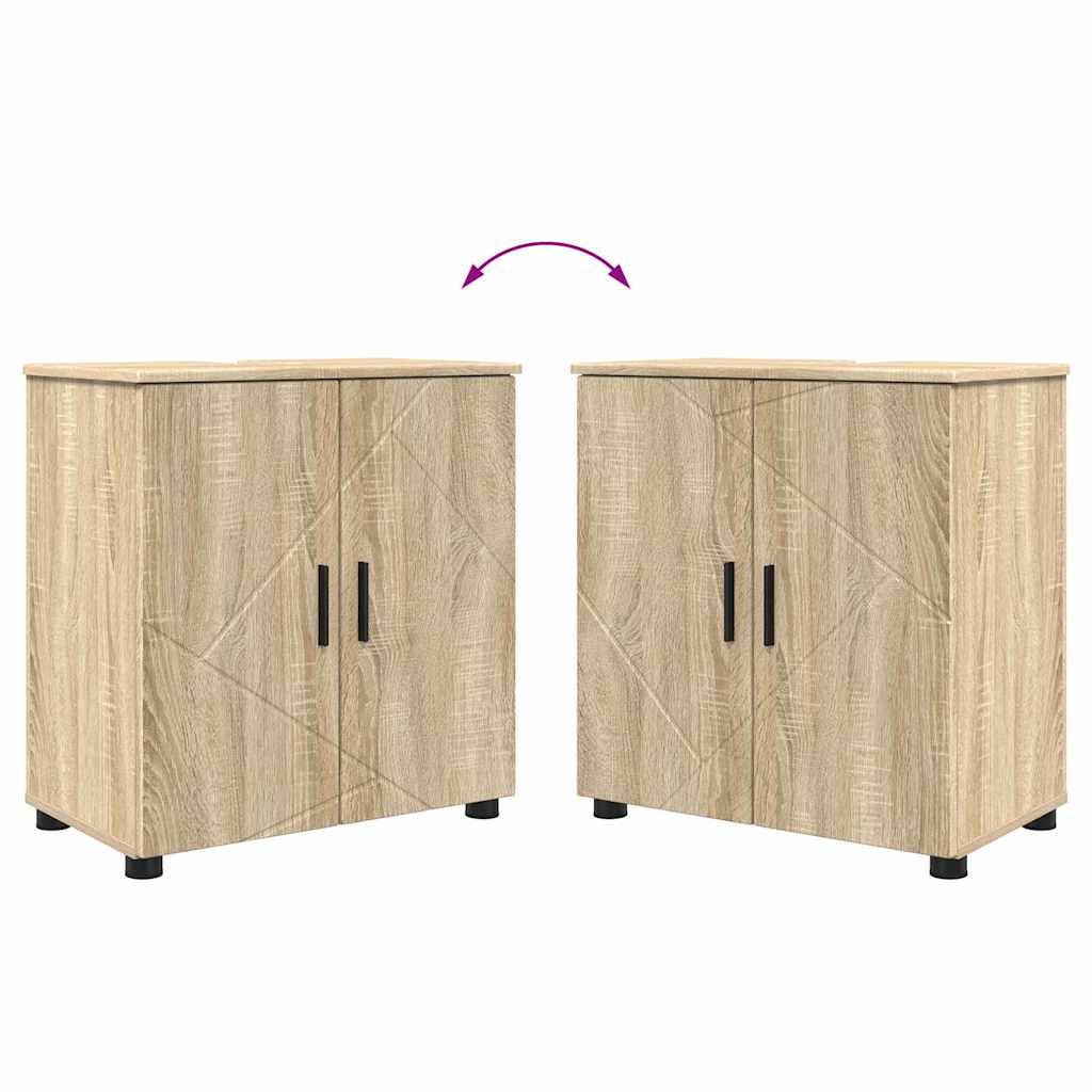 vidaXL Badezimmerschrank mit Speicher Sonoma-Eiche 61 x 35 x 64 cm