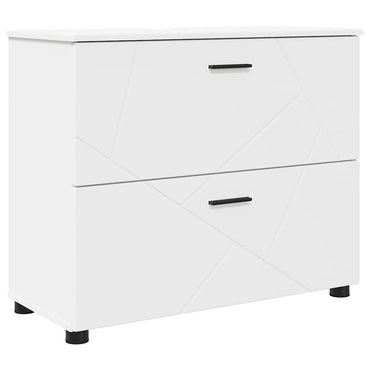 vidaXL Badezimmerschrank Weiß 76,5 x 35 x 64 cm Holzwerkstoff & Metall