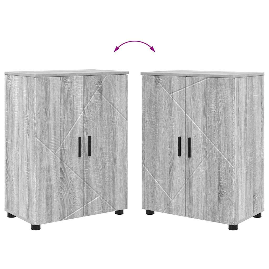 vidaXL Badezimmerschrank mit Speicher Graues Sonoma 60 x 35 x 80 cm