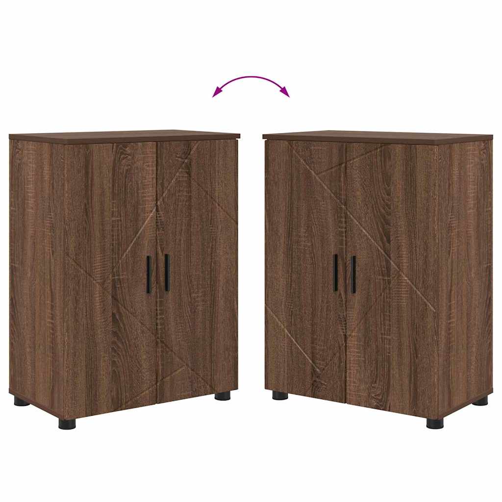 vidaXL Badezimmerschrank mit Tür Braun Eichen-Optik 60 x 35 x 80 cm