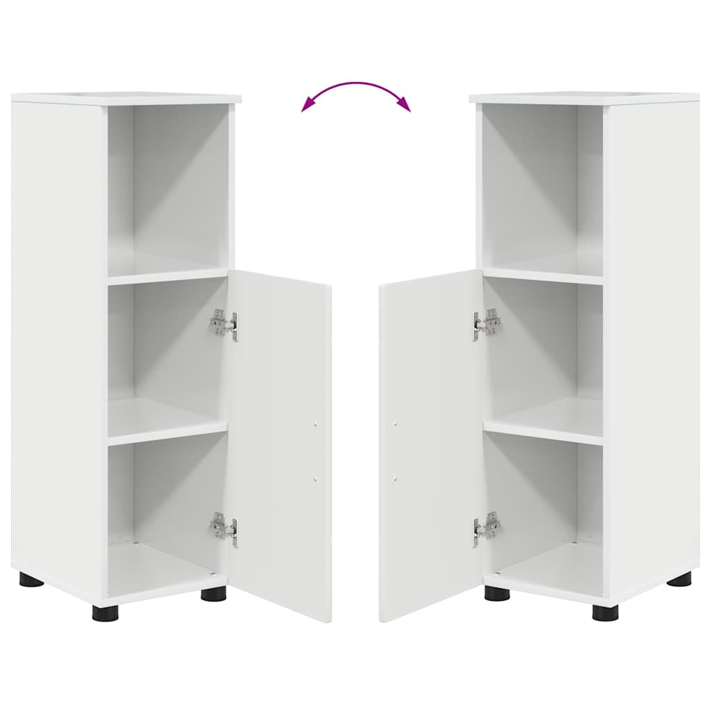 vidaXL Badezimmerschrank mit Speicher Hochglanz Weiß 30 x 35 x 95 cm