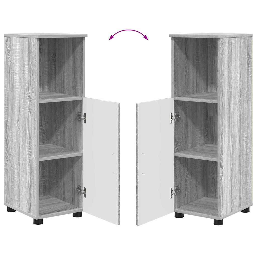 vidaXL Badezimmerschrank mit Speicher Graues Sonoma 30 x 35 x 95 cm