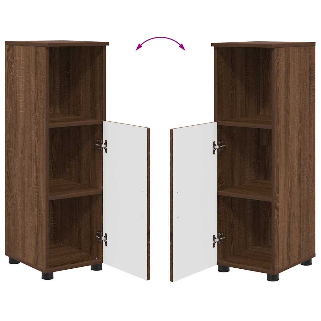 vidaXL Badezimmerschrank mit Tür Braun Eichen-Optik 30 x 35 x 95 cm