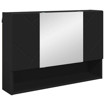 vidaXL Armoire de toilette avec porte Noir 80 x 17 x 55 cm Bois d'ingénierie