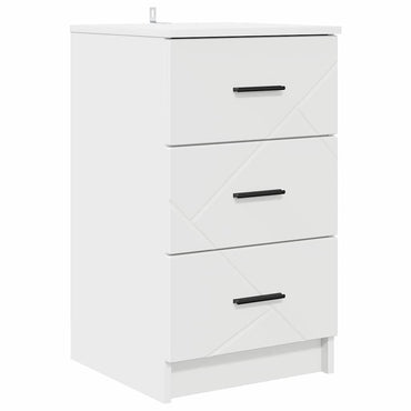 vidaXL Nachttisch mit Schubladen Weiß 38 x 38 x 66 cm Holzwerkstoff