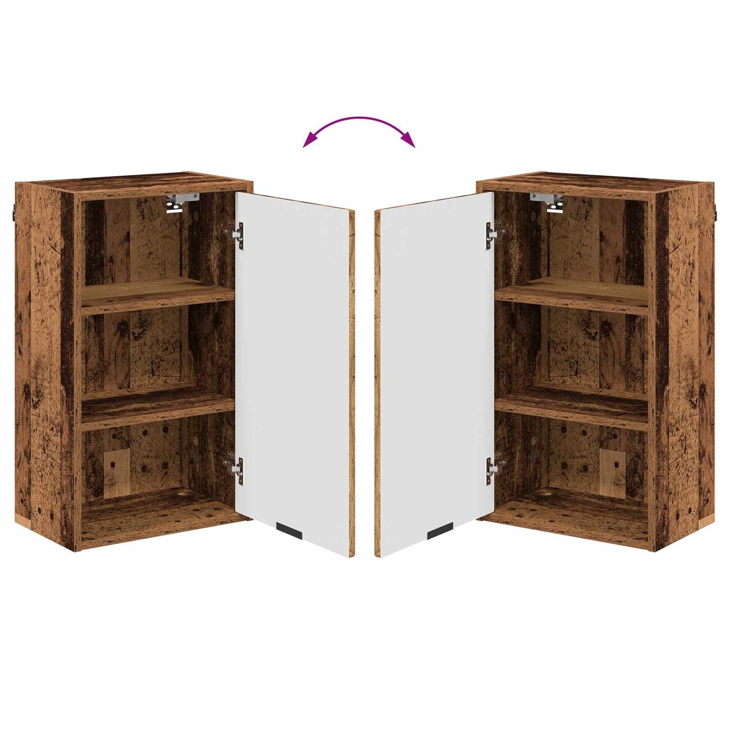 vidaXL Badezimmerschrank Wandmontiert Altholz 39 x 23,5 x 65 cm
