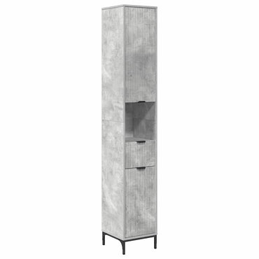 vidaXL Badezimmerschrank mit Schubladen Beton Grau 31,5 x 33 x 190 cm