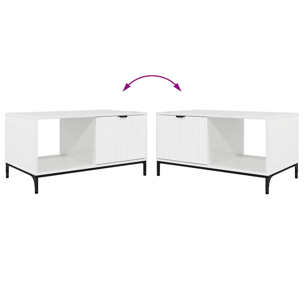 vidaXL Couchtisch Hochglanz Weiß 90 x 49 x 46 cm Holzwerkstoff