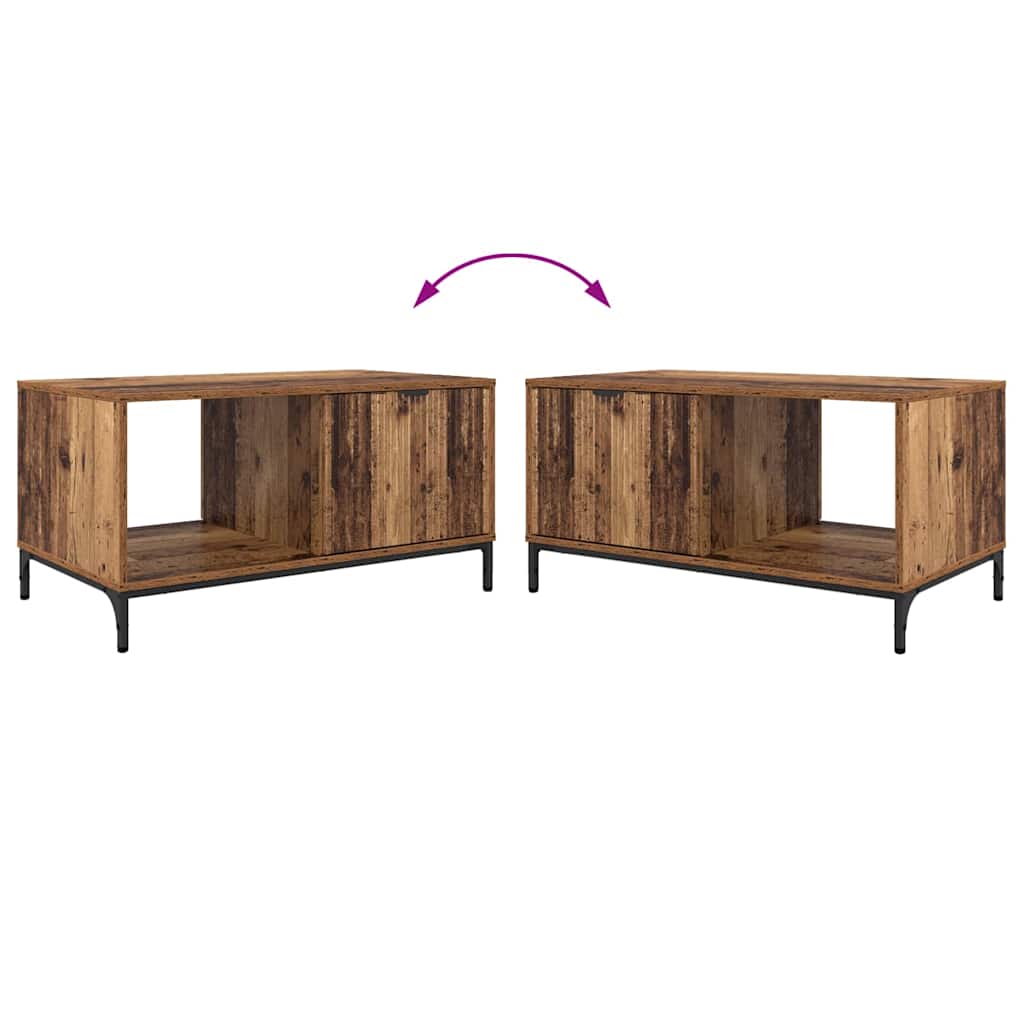 vidaXL Couchtisch mit Schubladen Altholz 90 x 49 x 46 cm Holzwerkstoff