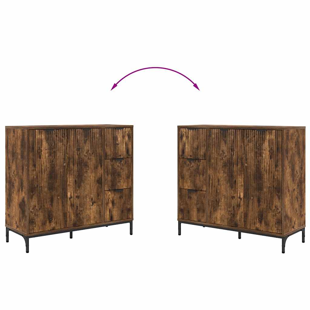 vidaXL Sideboard Geräucherte Eiche 89,5 x 33 x 82 cm Holzwerkstoff