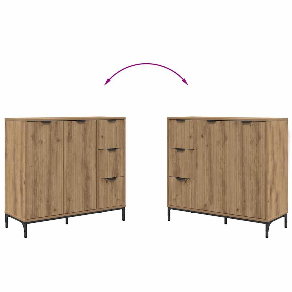 vidaXL Buffet chêne artisanal 89,5 x 33 x 82 cm bois d'ingénierie