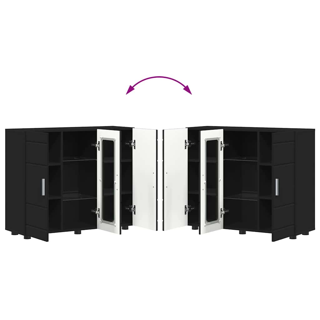 Holzschrank Schwarz 88,5 x 30,5 x 73 cm Holzwerkstoff