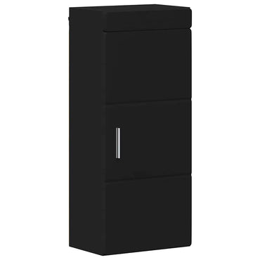 vidaXL Badezimmer-Wandschrank mit Tür TULUM Schwarz 37 x 24,5 x 86 cm