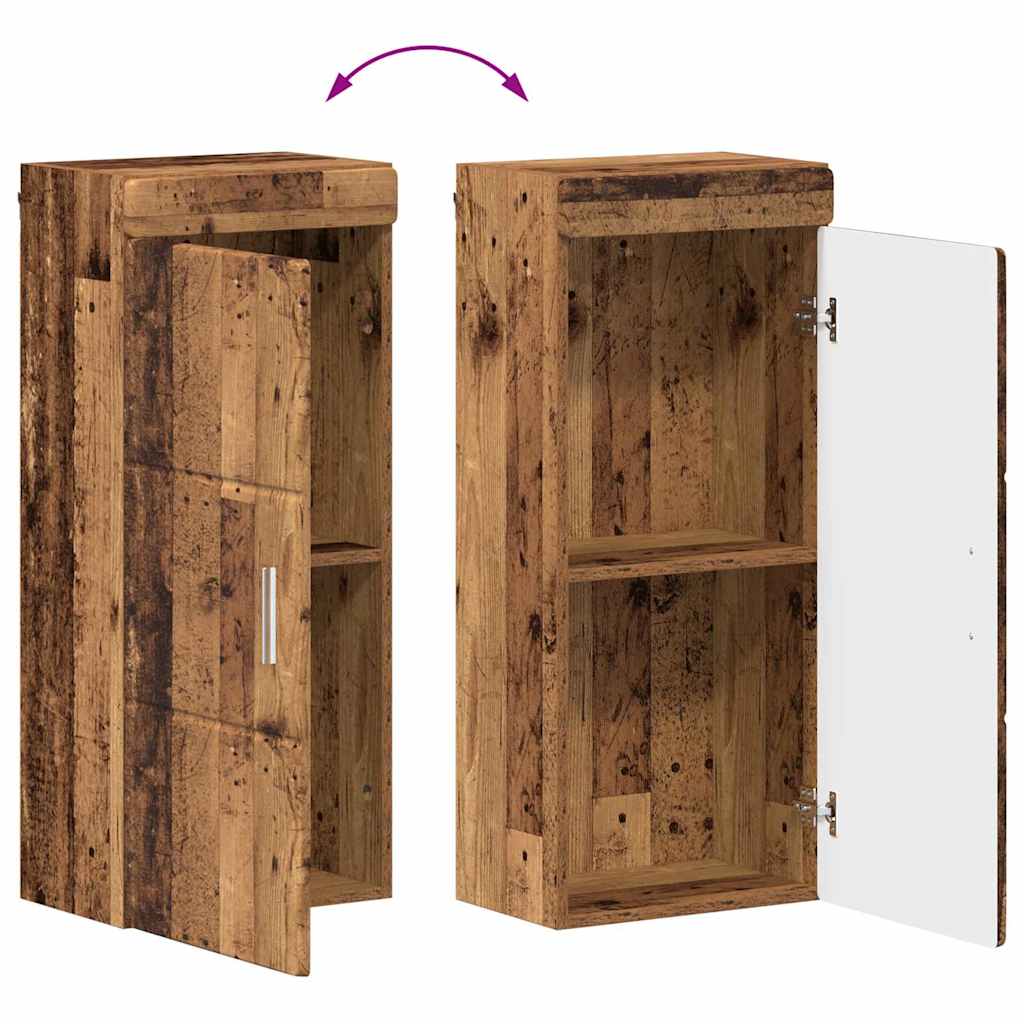 vidaXL Badezimmer-Wandschrank mit Tür TULUM Altholz 37 x 24,5 x 86 cm