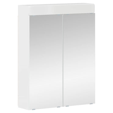 vidaXL Badezimmerspiegelschrank TULUM Hochglanz Weiß 60 x 16,5 x 78 cm