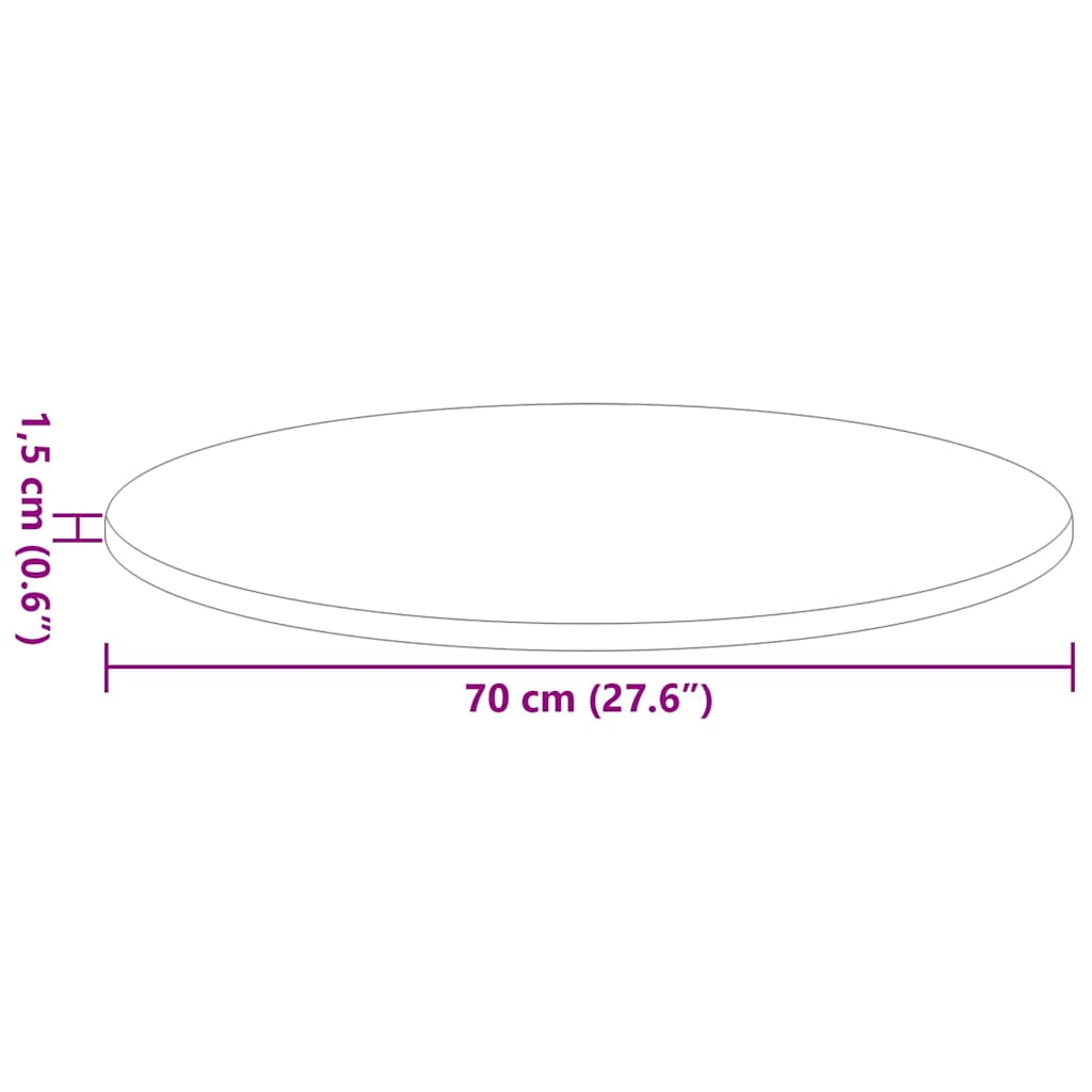 vidaXL Tischplatte Altholz 70 x 70 x 1,5 cm Holzwerkstoff