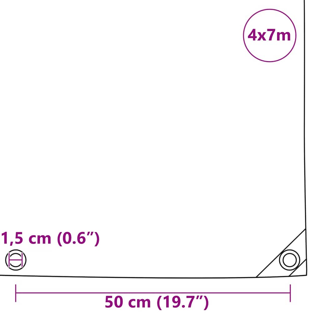 Plane 650g / m² Beige 4 x 7 m Canvas mit PVC-Beschichtung