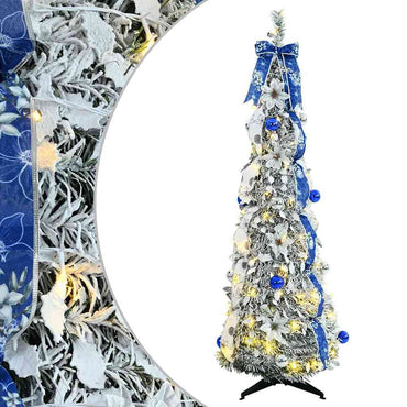 vidaXL Künstlicher Weihnachtsbaum mit 100 LEDs Weiß 150 cm PVC