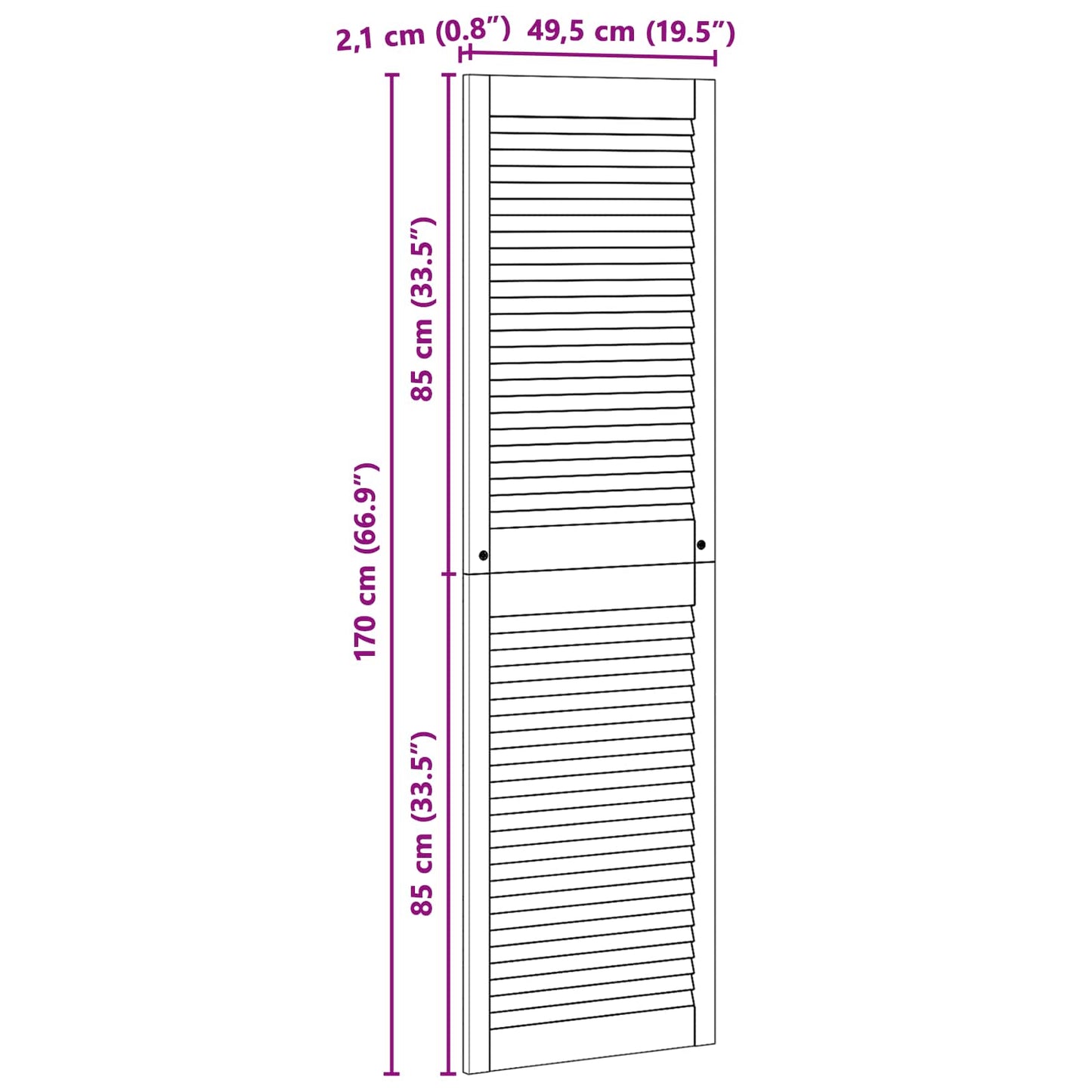 Schranktür 4 pcs Natur 170 x 2,1 x 49,5 cm Massives Kiefernholz