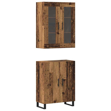 vidaXL Highboard 2 pcs Altholz Holzwerkstoff