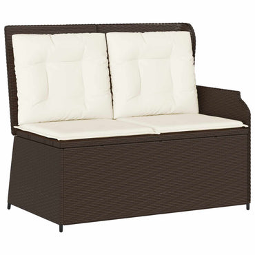vidaXL Banc de jardin avec coussins noir et blanc crème Résine tressée